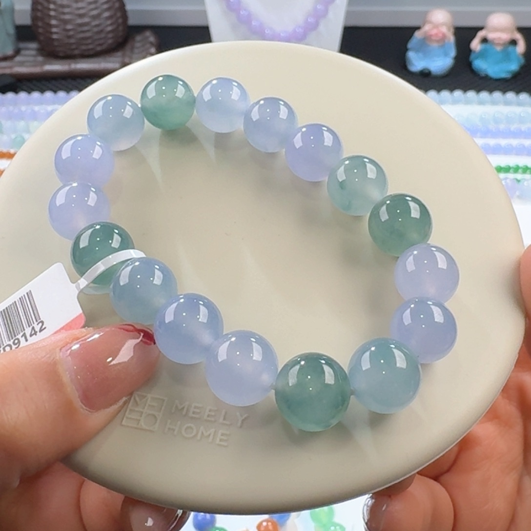 翡翠手链未镶嵌莫奈花园多宝单圈