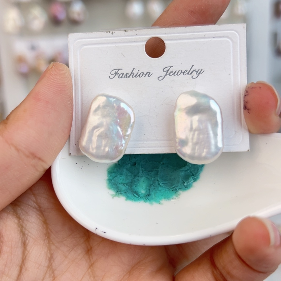 淡水珍珠耳饰银S925镶嵌