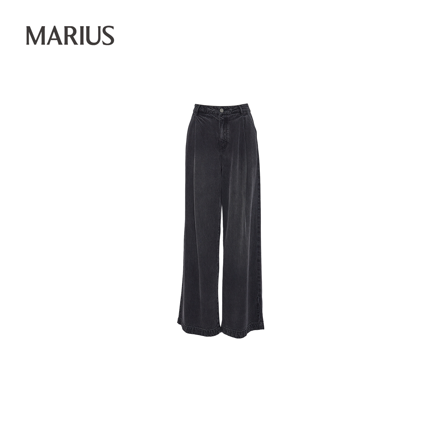 MARIUS“甩甩牛”夏季高腰直筒裤垂坠天丝牛仔长裤休闲裤