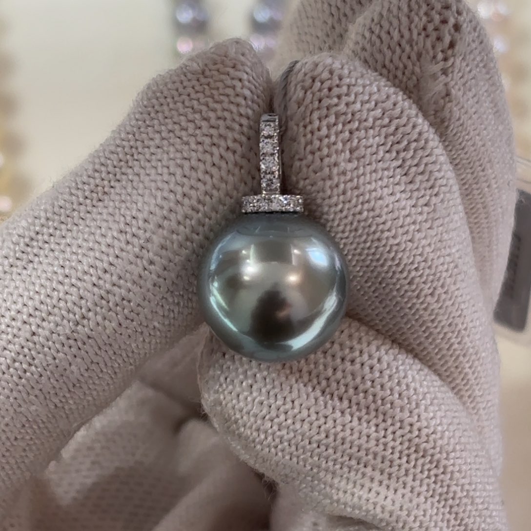 海水珍珠吊坠(不含链)18K金镶嵌?***?13-14