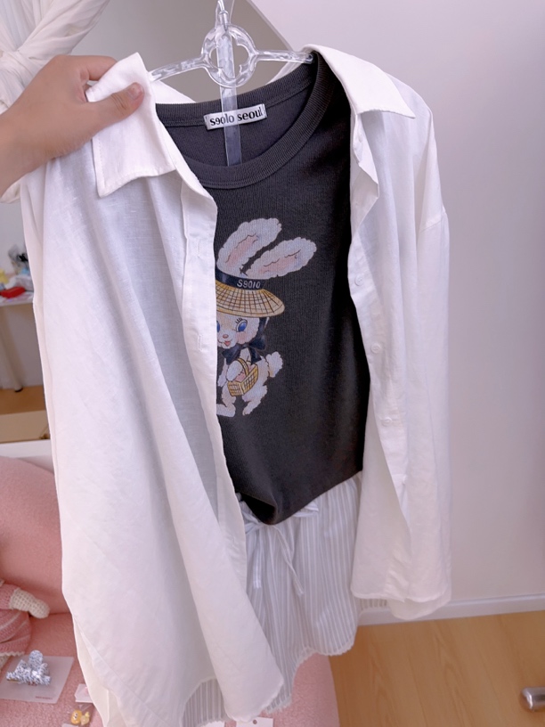 韩系白色薄款防晒长袖衬衫女宽松慵懒风春夏休闲透气外套