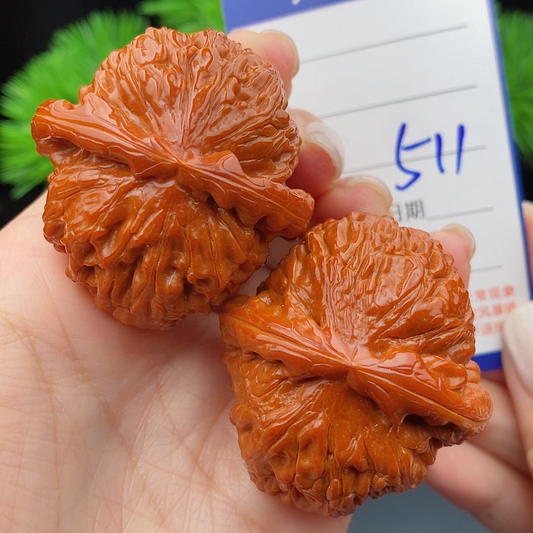 文玩核桃把件43闷白511