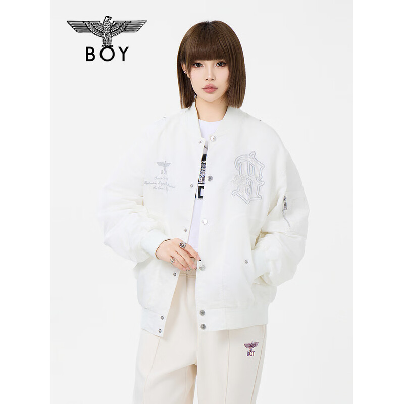 BOY LONDON秋季新品外套情侣款字母logo印花点缀耐磨夹克N25005