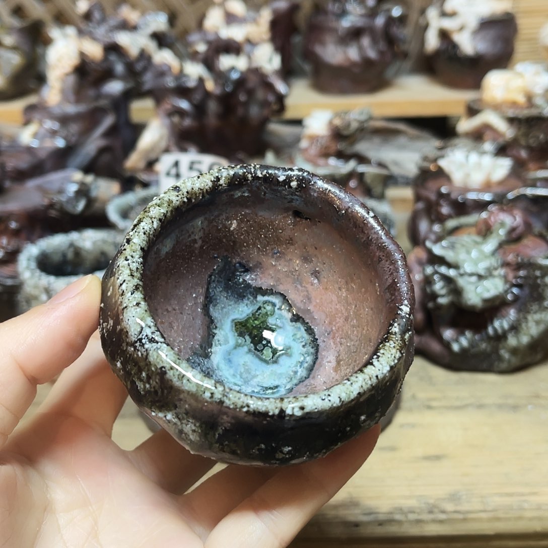 杯柴烧粗陶手捏杯特价