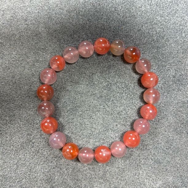 天然原矿南红玛瑙多宝色圆珠单圈手串