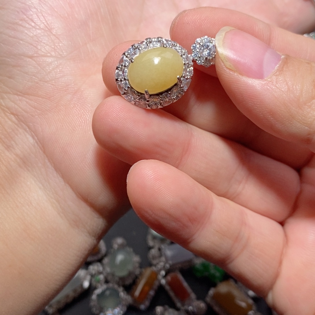 翡翠颈饰银S925镶嵌j k k k