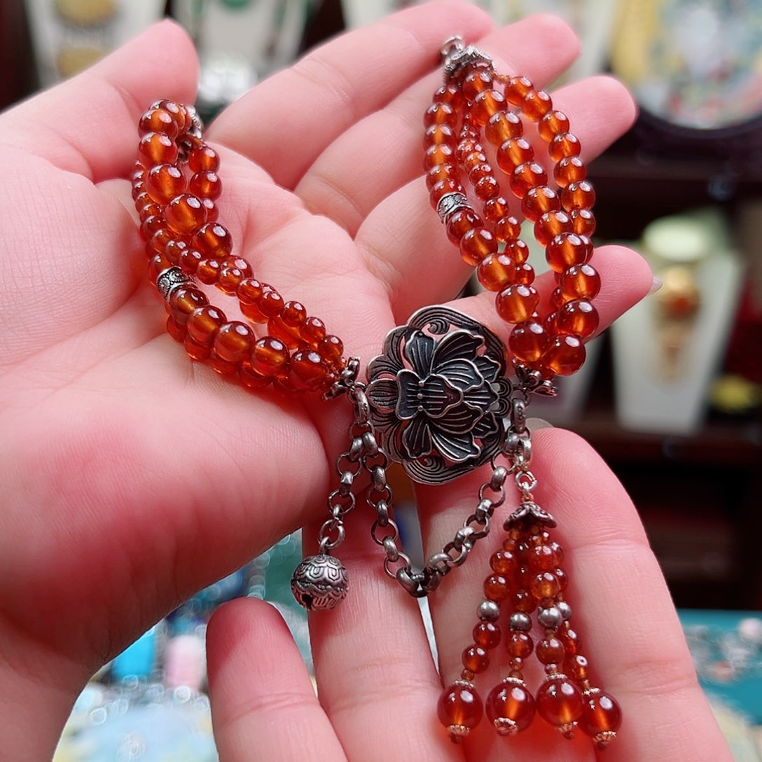 手链玛瑙未镶嵌桀**｀国风