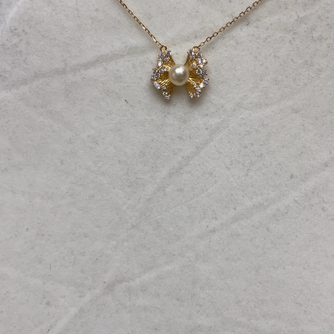 银S925镶嵌项链海水珍珠