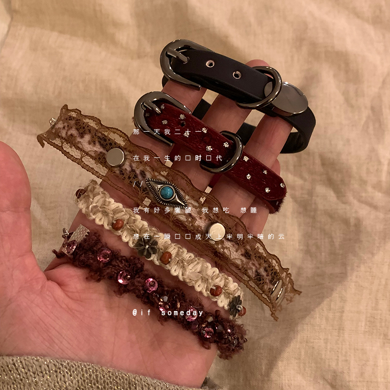 合金布艺手链 小众百搭设计感时尚个性复古手链11080