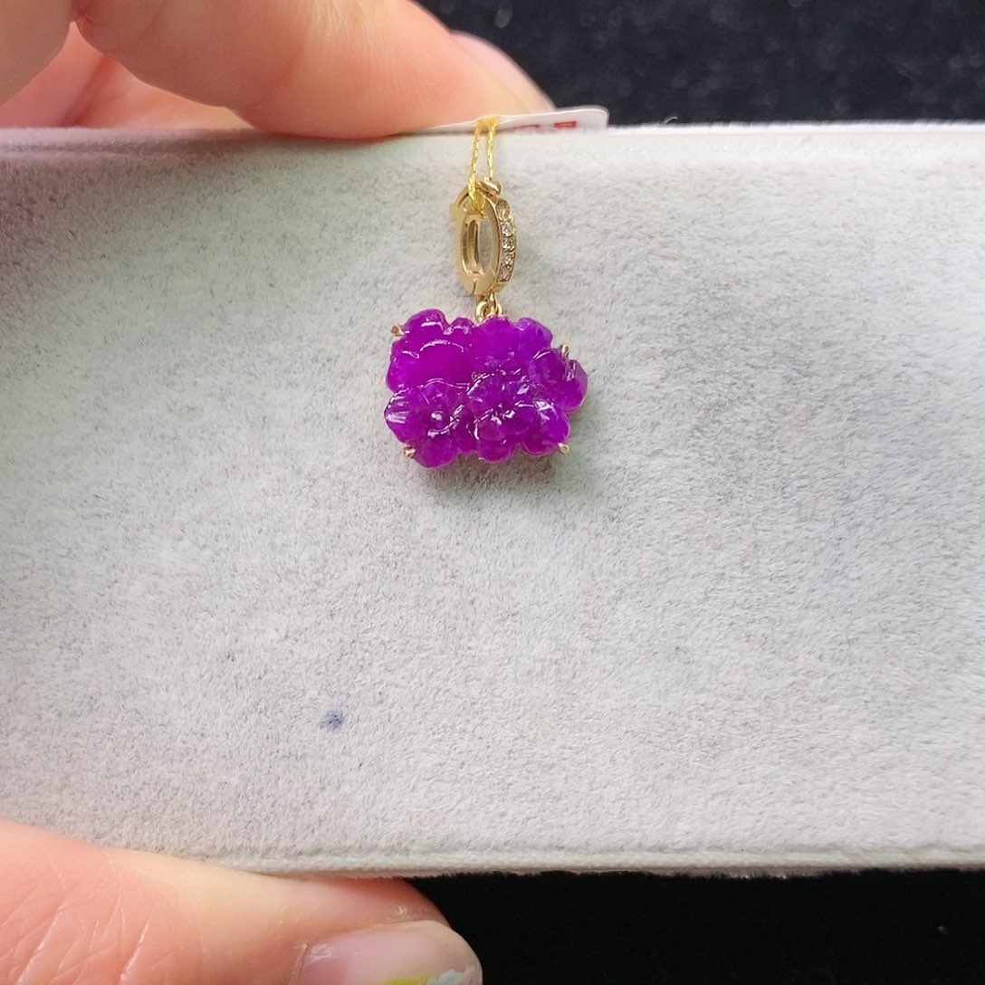 苏纪石（舒俱来）18K金镶嵌吊坠(不含链)