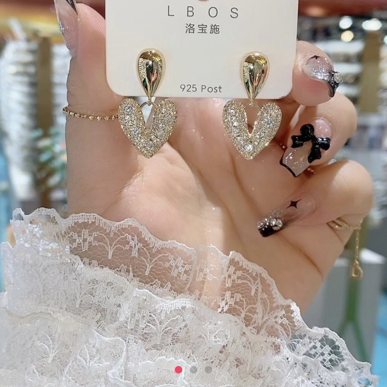 铜合金合成锆石耳饰 入了心动耳环轻奢时尚精致百搭甜美