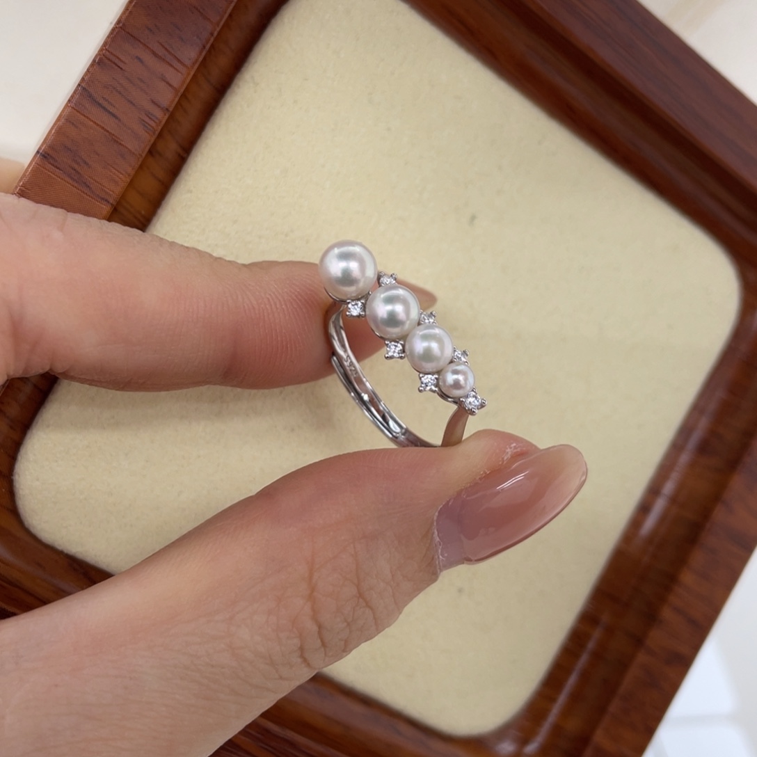 海水珍珠银S925镶嵌戒指