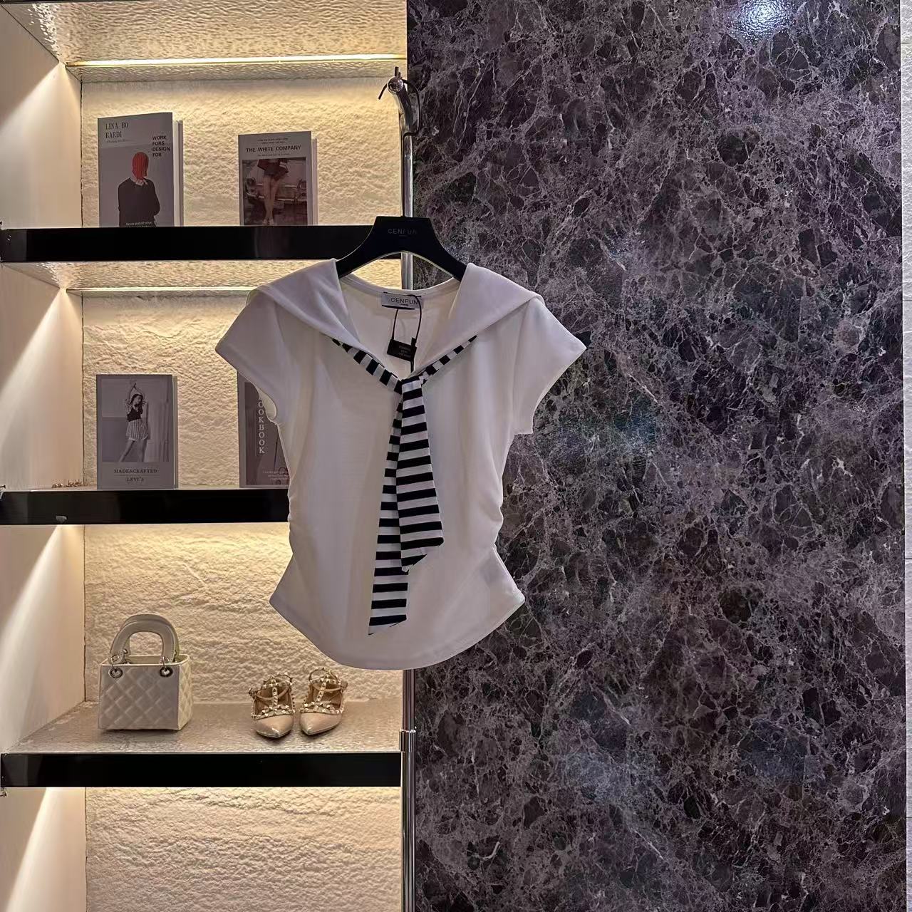 【CENFUN】40*气质 显瘦 针织时尚假两件上衣百搭夏季 A02076