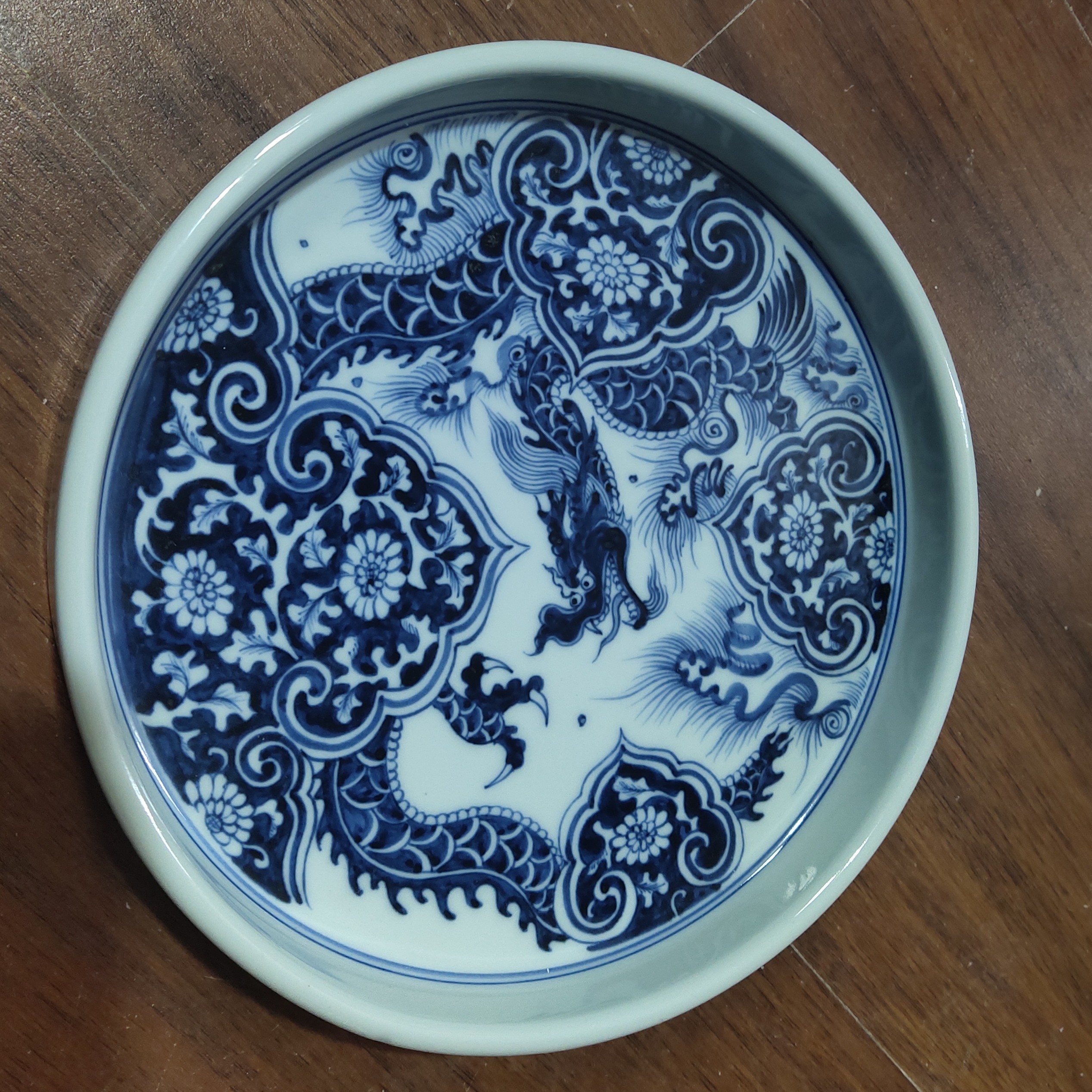 微瑕窗花龙直边壶承