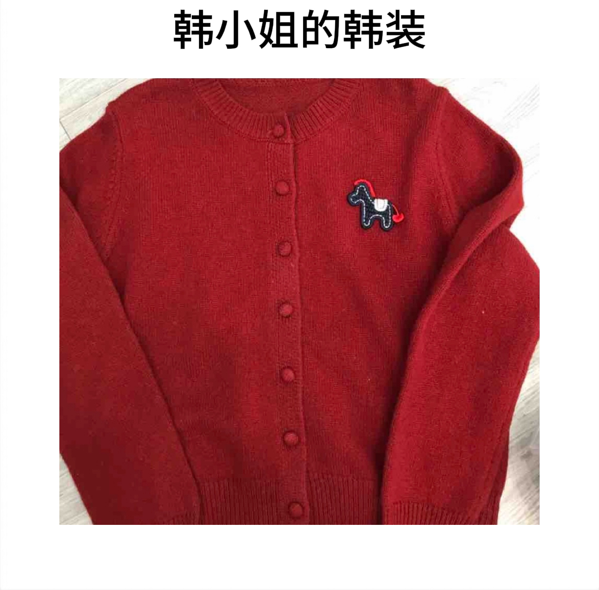 韩小姐韩国东大门小马毛衣开衫09136