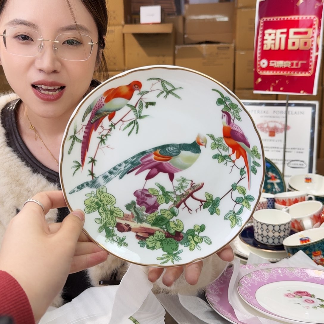 骨瓷高骨骨瓷8英寸20cm平盘一只外贸骨瓷