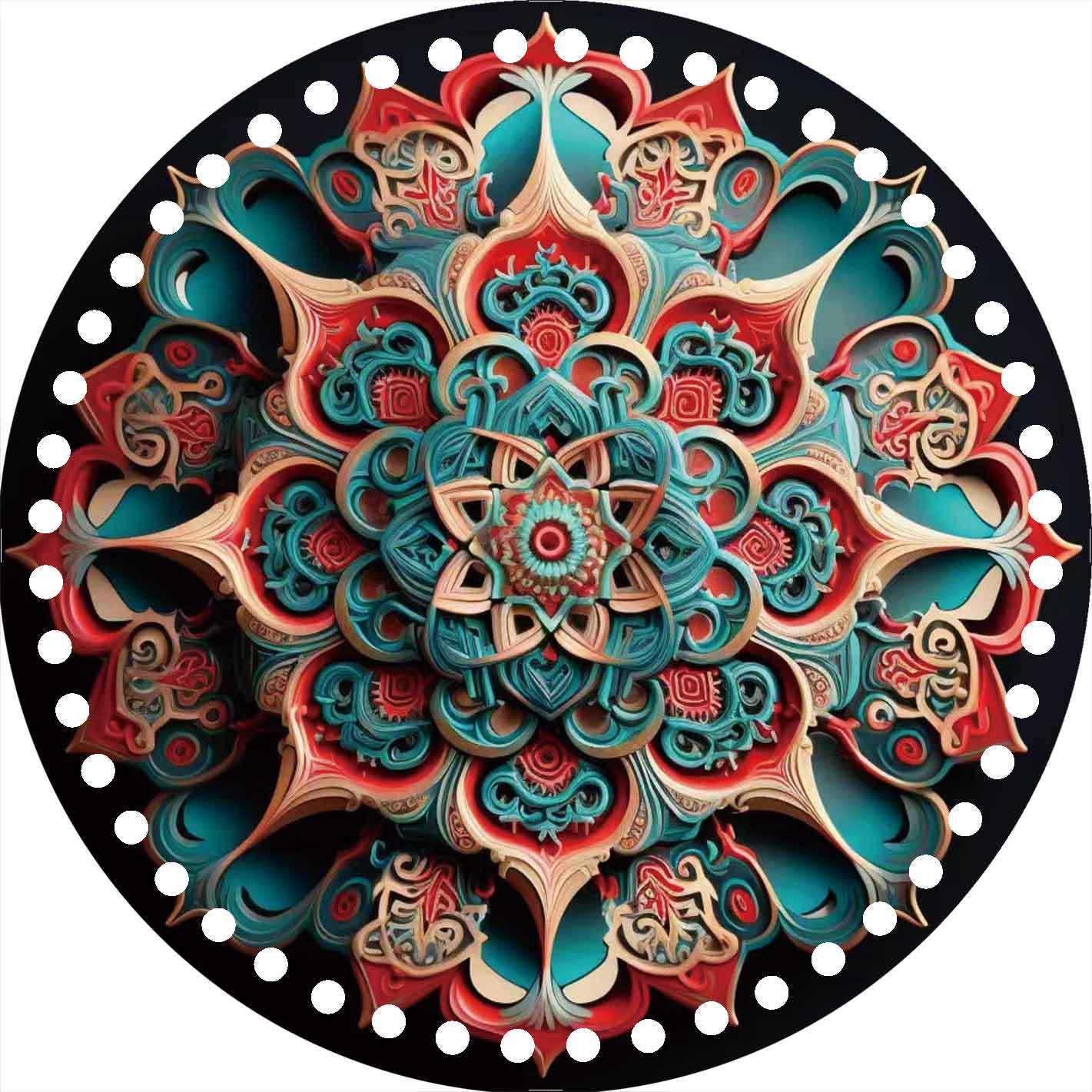 七七家3毫米18—30厘米双面印花曼陀罗系列亚克力板手工编织材料