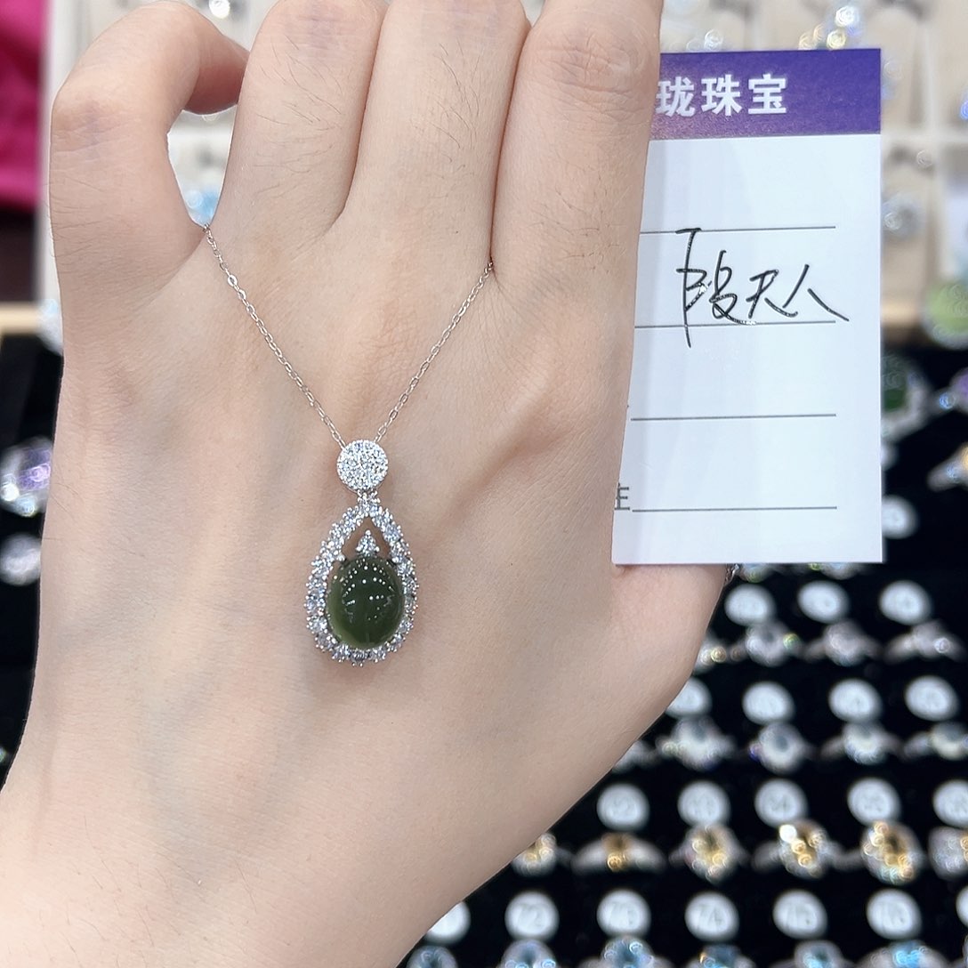 安***_芙蓉石戒指银S925镶嵌戒指