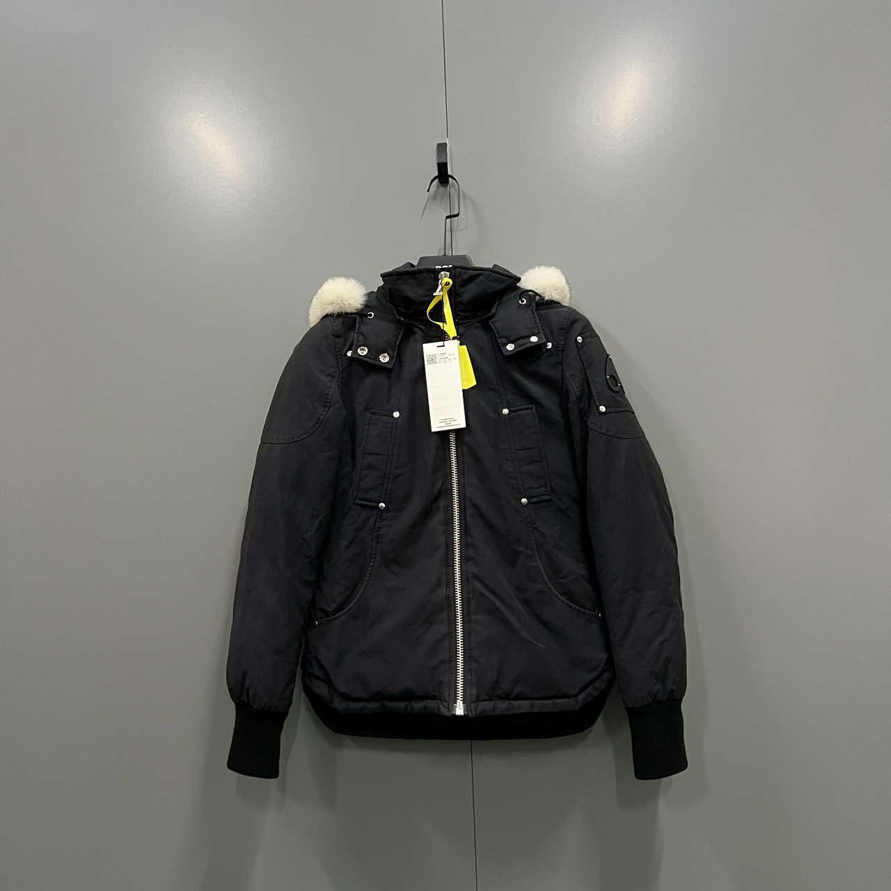 95新 MOOSE KNUCKLES/慕斯纳可兹 （jp）217黑色剪刀飞行员夹克 S码