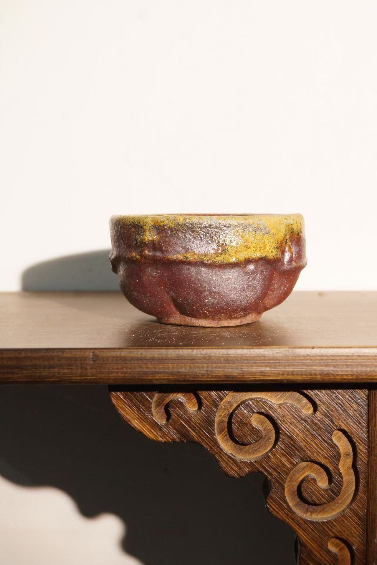 {烟火}系全手工柴烧底槽清如意核桃杯120cc