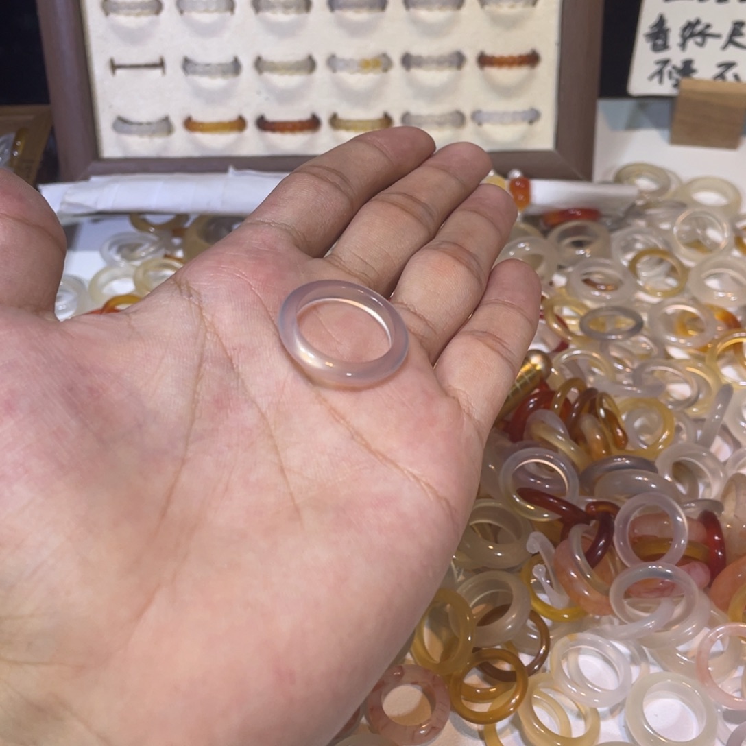 玛瑙/玉髓戒指未镶嵌20号港22