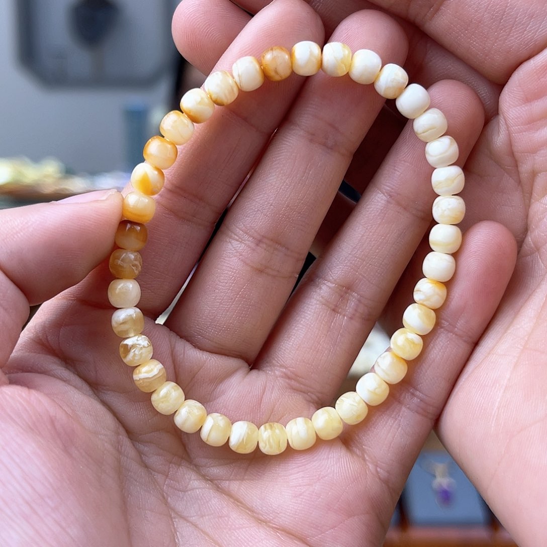 琥珀裸石未镶嵌蜜蜡手串5.5mm