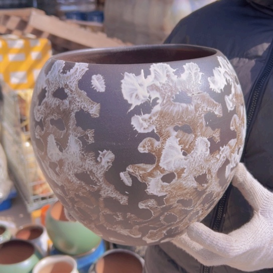 紫砂花盆高23口20————