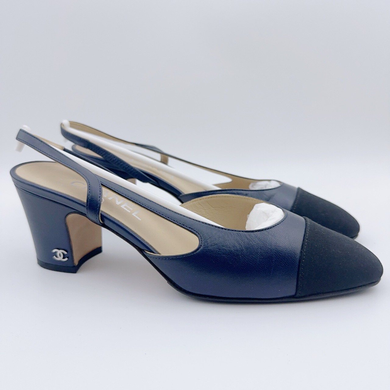 95新 Chanel/香奈儿 37.5码/经典玛丽珍藏蓝鞋小单鞋