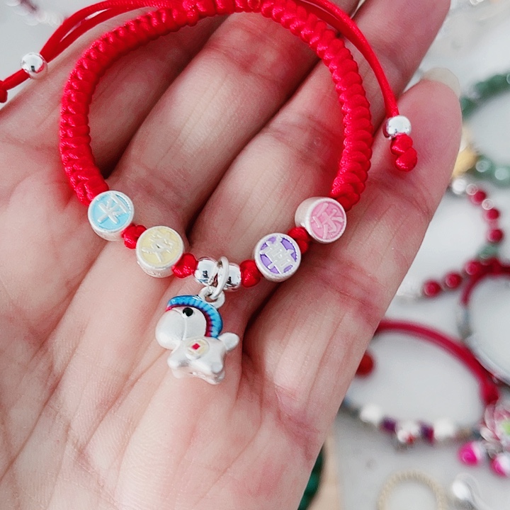 珐琅吊坠足银平安喜乐