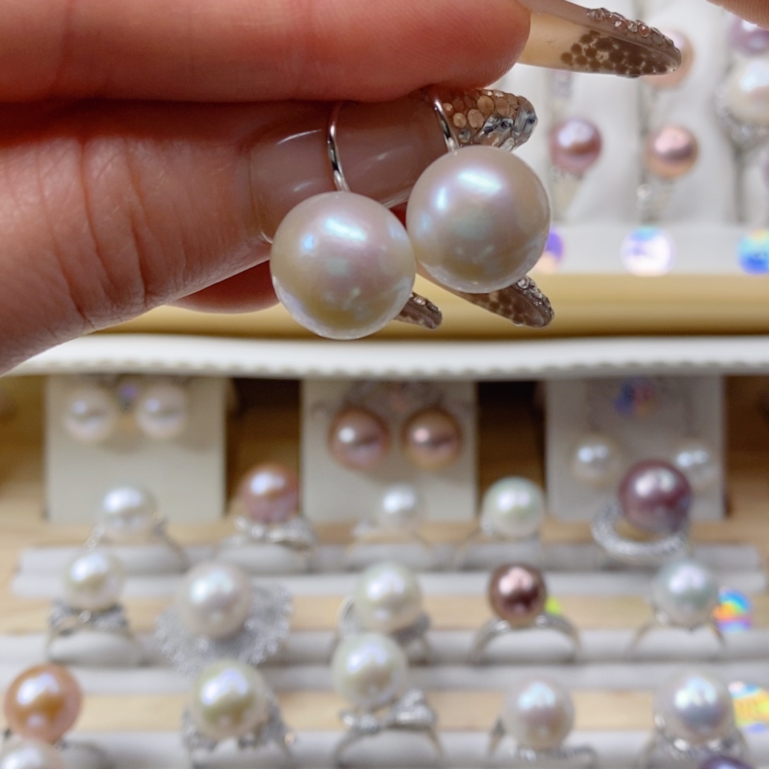 淡水珍珠耳饰合金