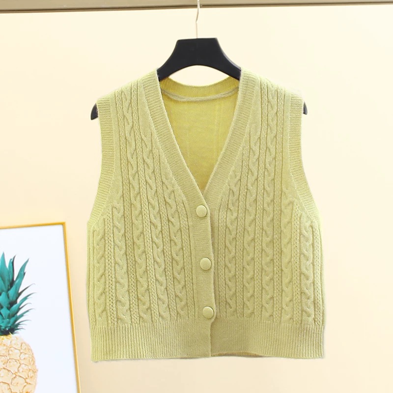 N0195马甲时尚套装复古针织宽松秋季ins时尚拼接马夹背心百搭