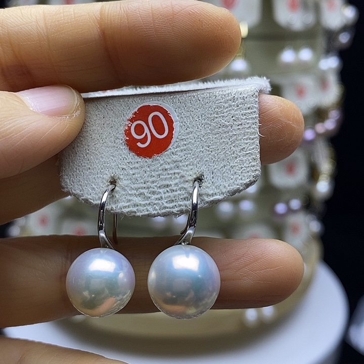 淡水珍珠耳饰银S925镶嵌