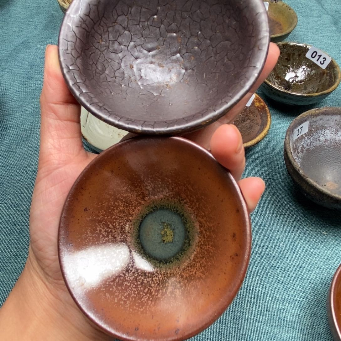 老***吴柴烧茶盏建盏茶杯20 16