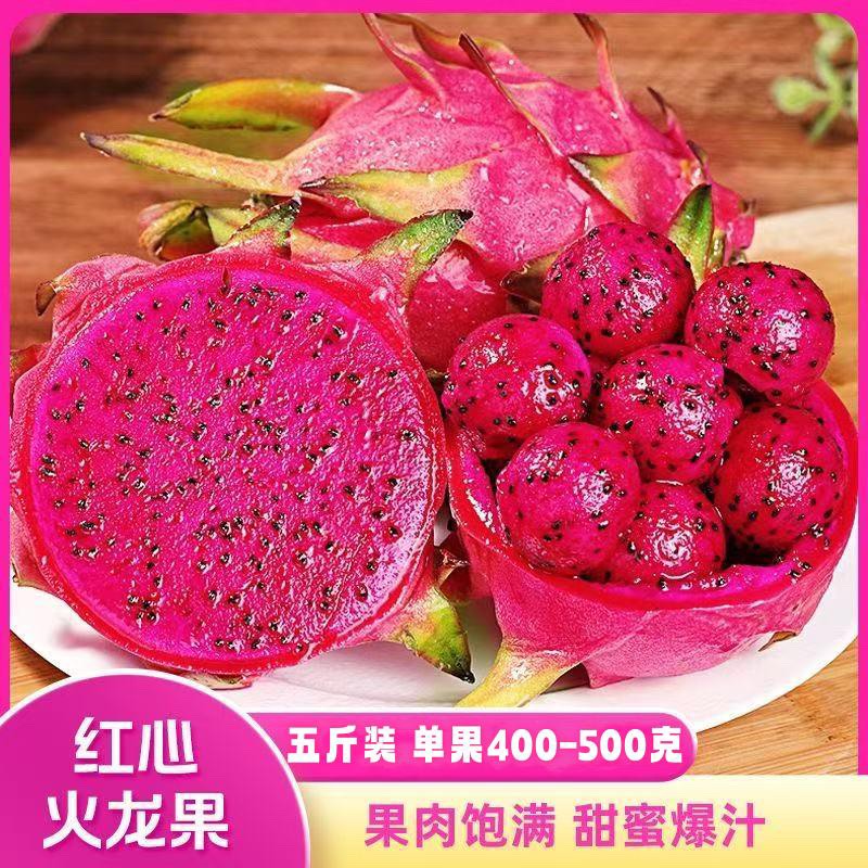 【5大果~单果400+g】金都一号红心火龙果新鲜水果红肉包邮