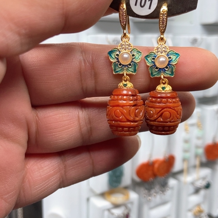 【闪购商品】翡翠耳饰未镶嵌优化耳饰