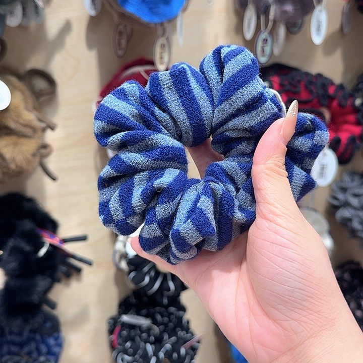 布艺非金属蓝色条纹小圈