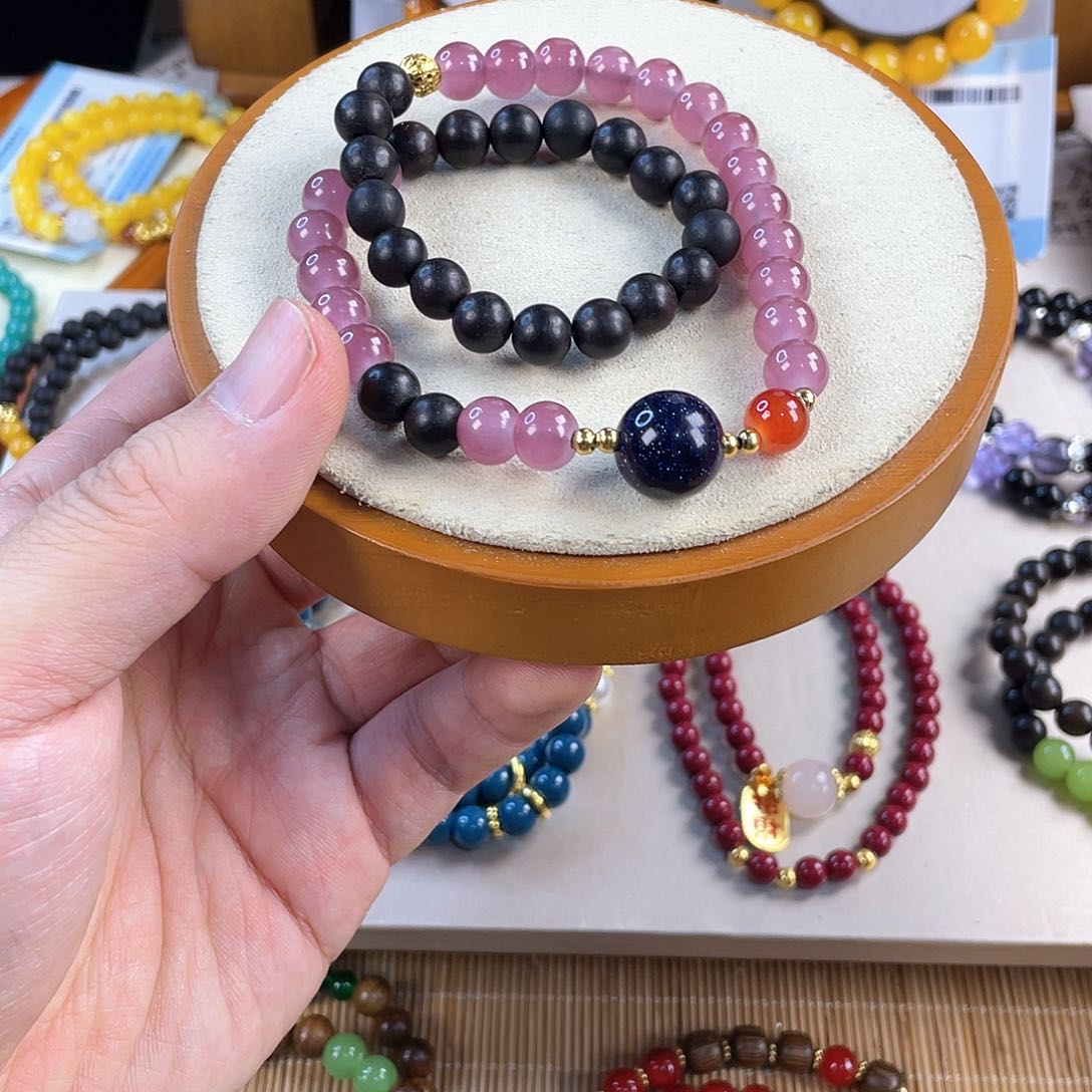 玛瑙手饰银S925镀金镶嵌