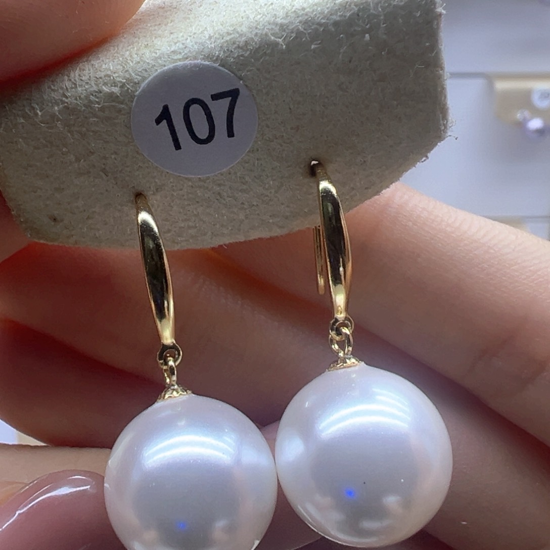 银S925镶嵌淡水珍珠耳饰