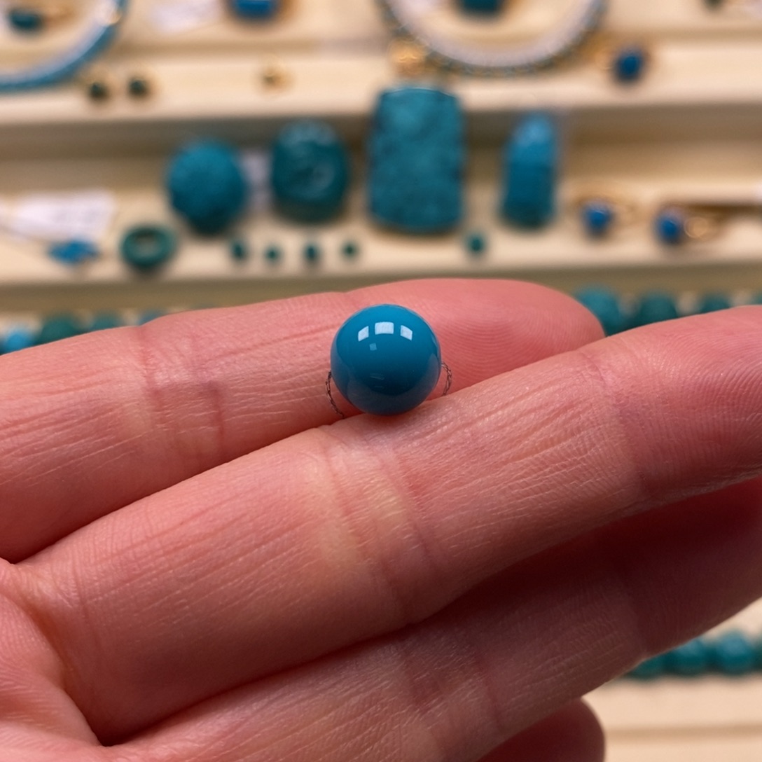 绿松石未镶嵌珠宝奇石直径8.6圆珠