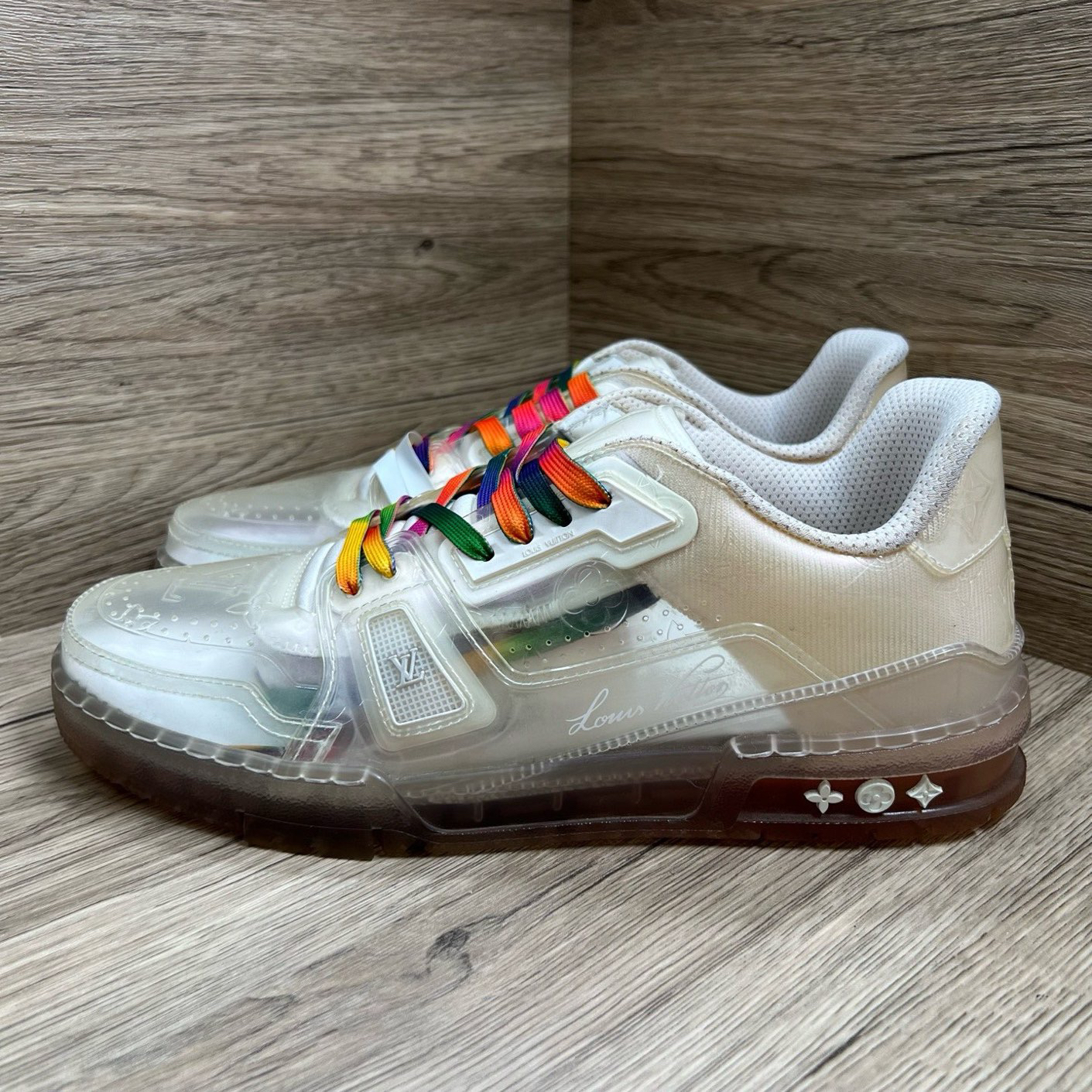 95新 LouisVuitton/路易威登 Trainer 白透果冻板鞋 43码/95新