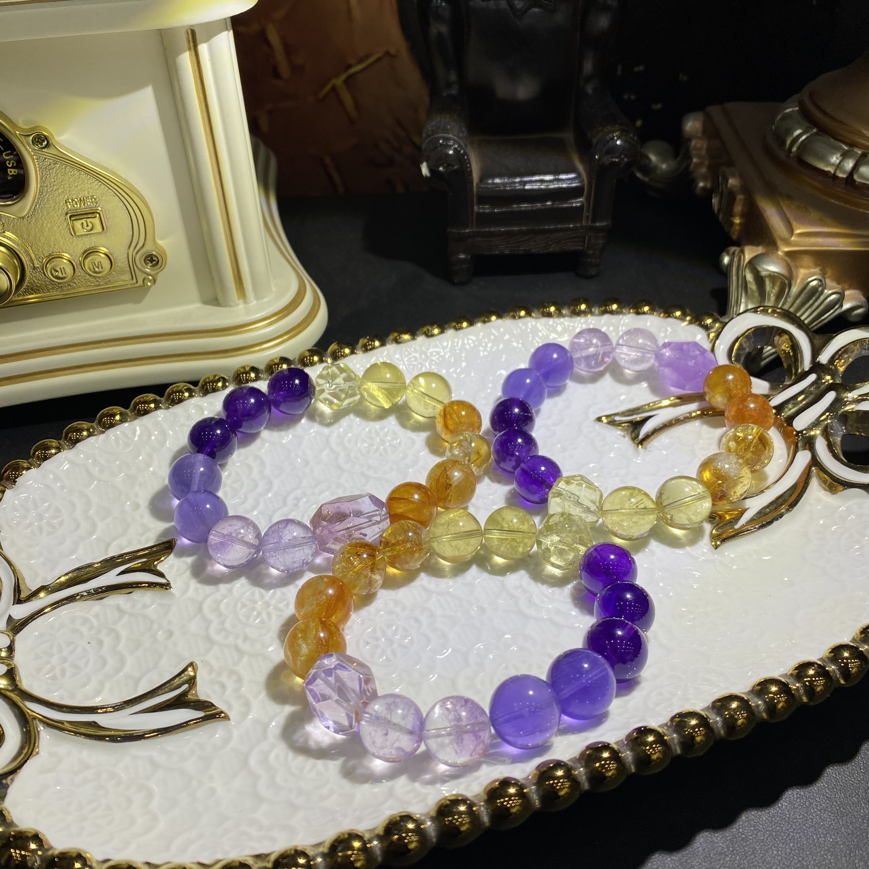 X1369-高品质天然水晶多宝手串单圈设计款-多样性发其一