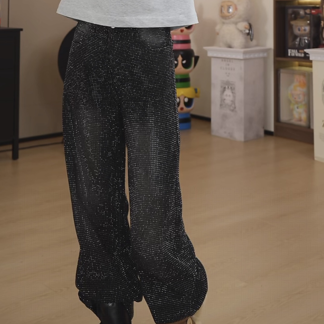 劉發發-【星空牛仔裤】-K351-新款时尚爆闪满钻星空显瘦直筒设计感