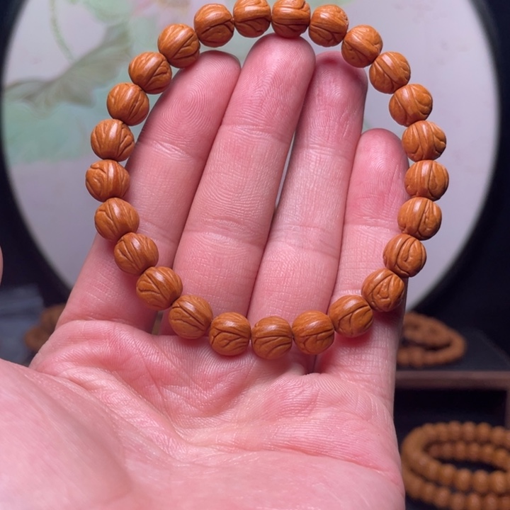 桃核手串9玉龙脊手串