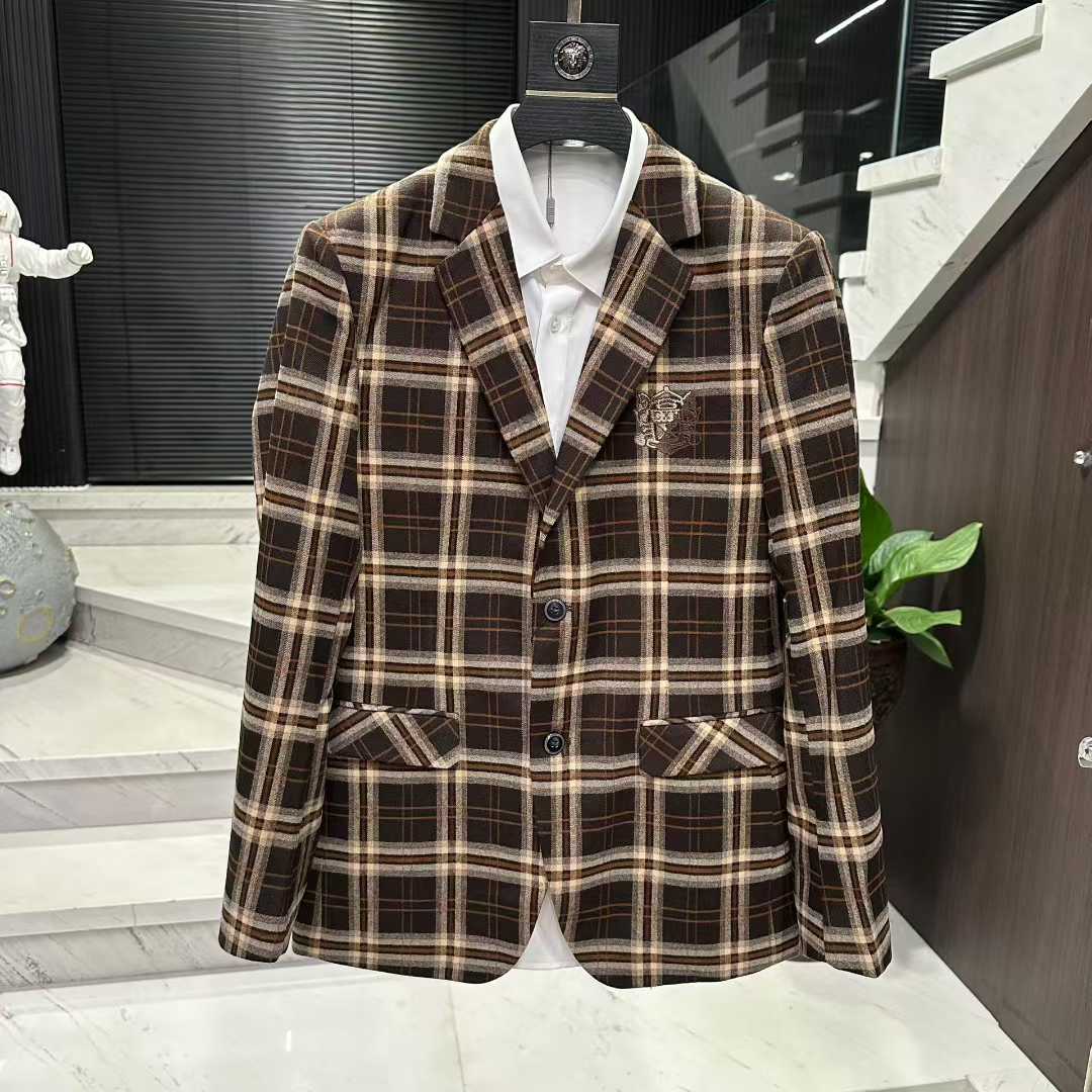 56038   新款男士高奢时尚休闲格子西服