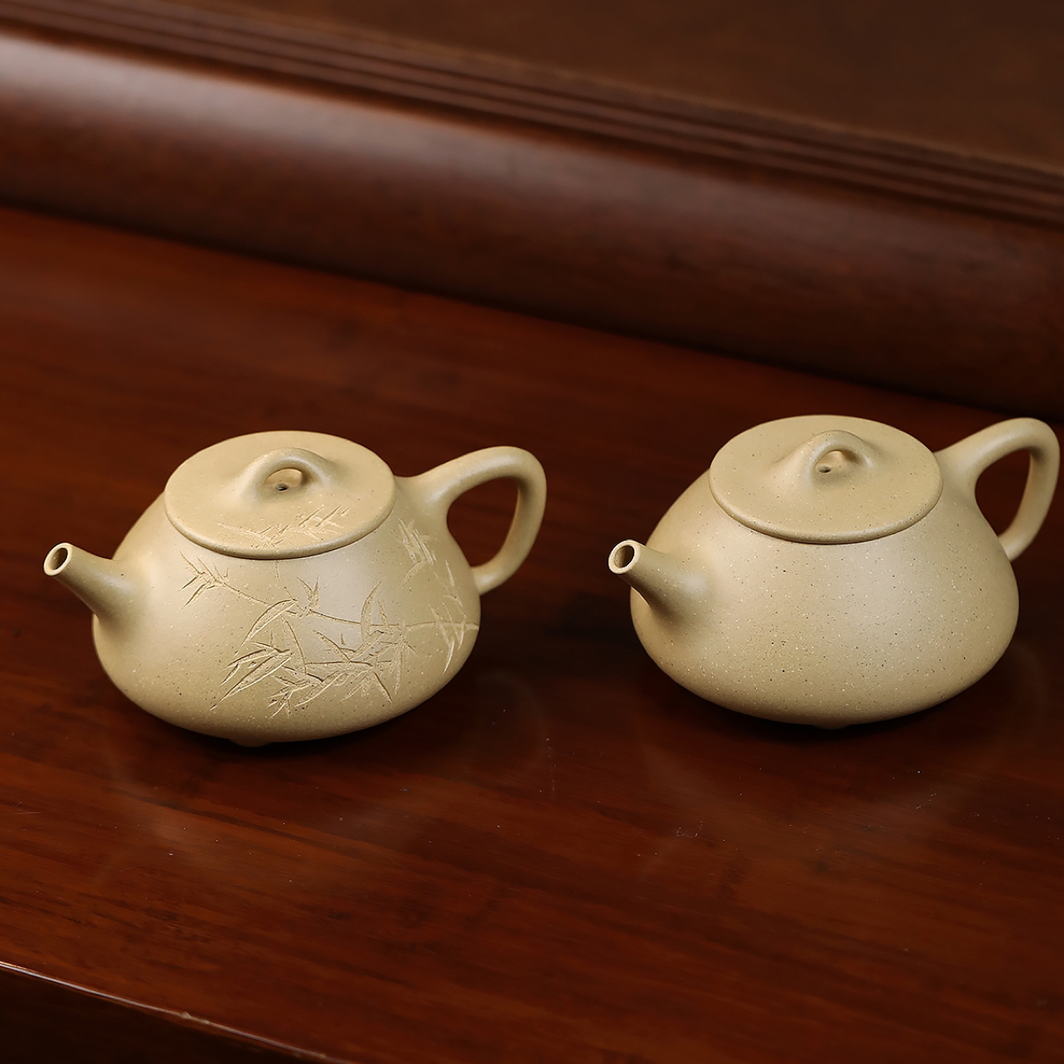 【平盖石瓢】原矿本山墨绿泥180C精工半手宜兴原矿紫砂壶