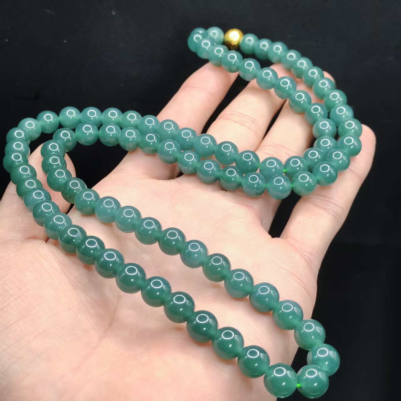 【龙龙严选】翡翠毛衣链J1约7mm+