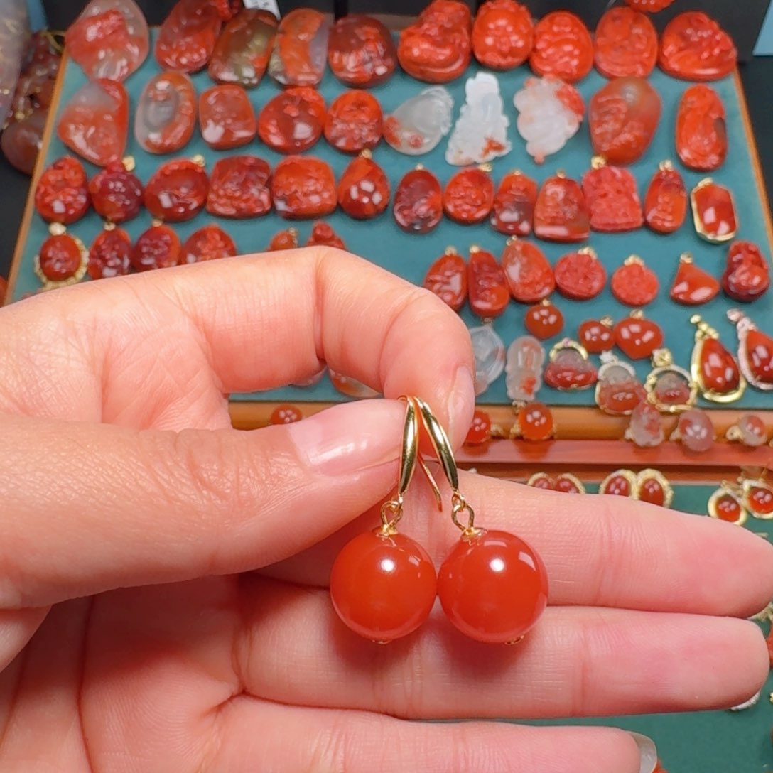 南红玛瑙南红12+银S925镶嵌