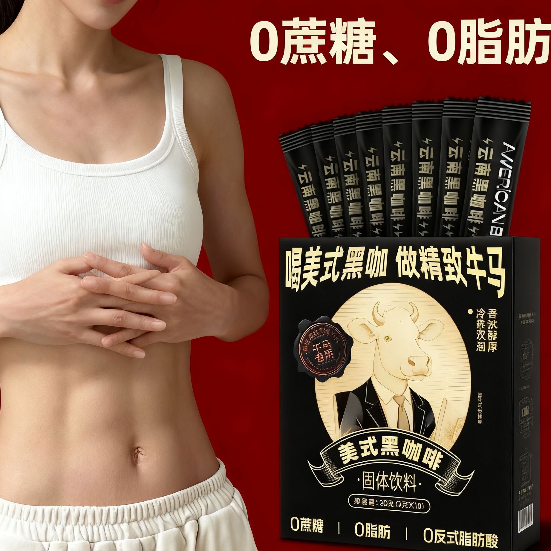 飞龙雨美式黑咖啡速溶0蔗糖0脂肪提神健身学生党上班族必备