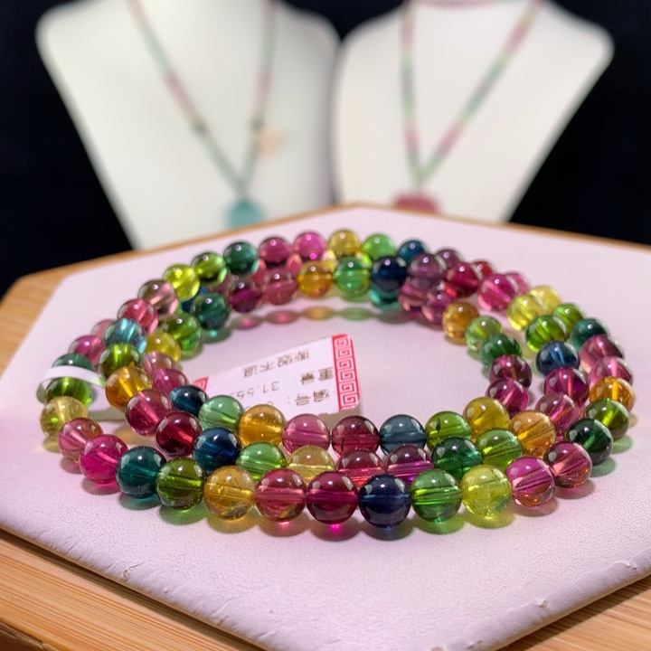 双色碧玺手链未镶嵌