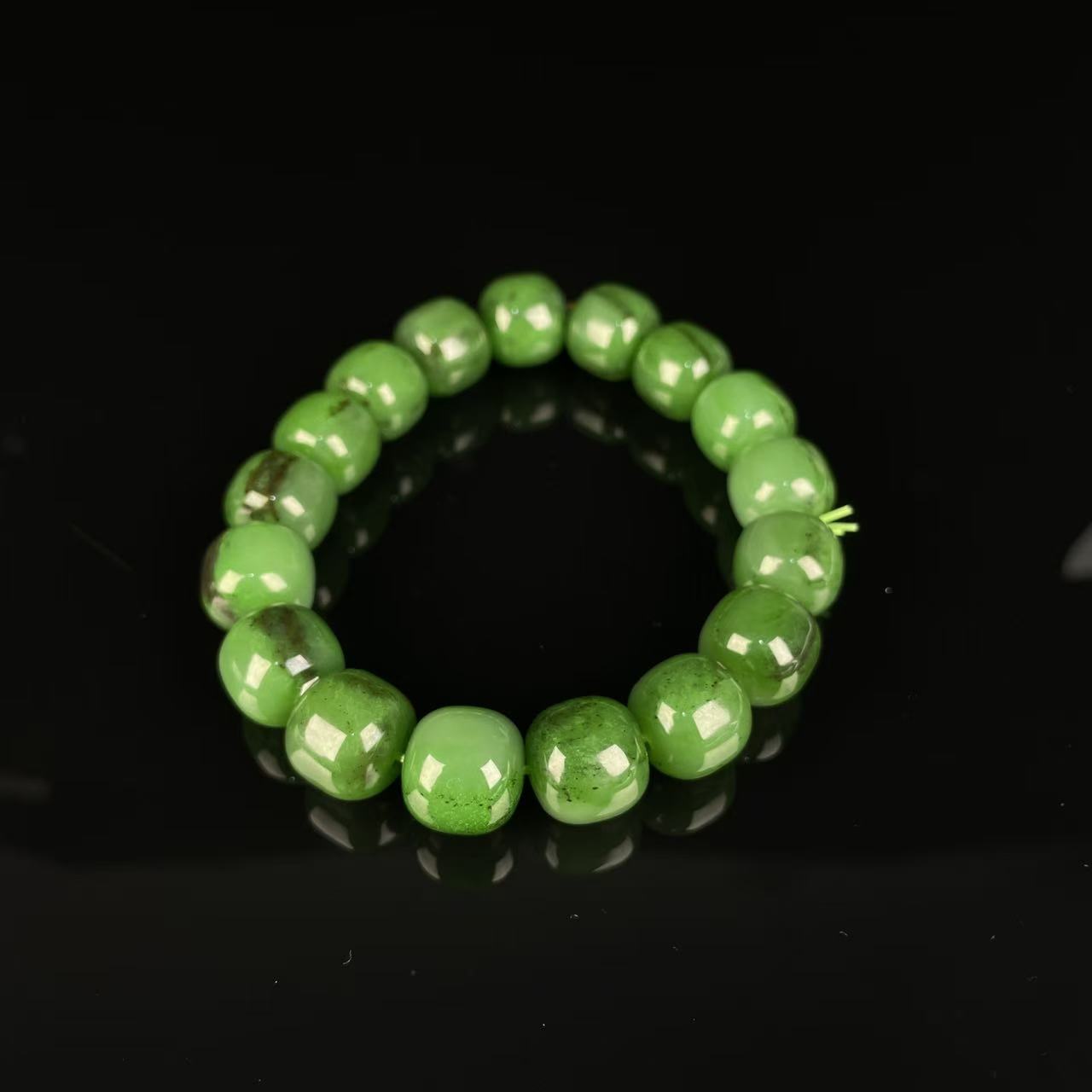 GH539431/民国和田碧玉手串/上海西香记